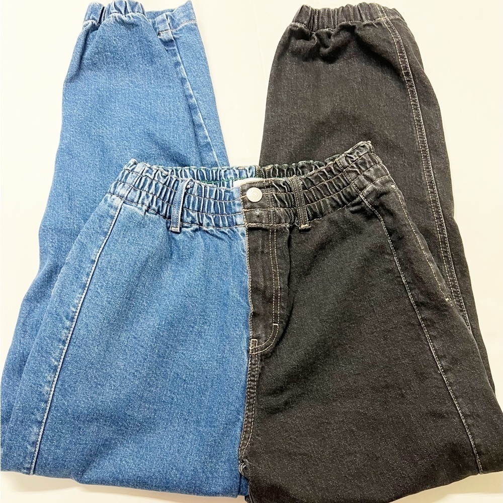 Tommy Jeans Women 90s Y2K Retro Two Tone Split Wash Denim Mom Jog Jeans Small - Picture 14 of 15